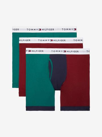 Férfi Tommy Hilfiger Pamut classics boxer brief 3pk Boxer Briefs Zöld Barna | HU 1363AHK